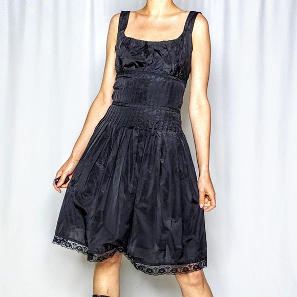 SOLD Y2K pintuck vintage midi dress - Picture 2 of 7